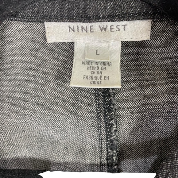 Nine West Charcoal  denim Blazer size large - Picture 2 of 12